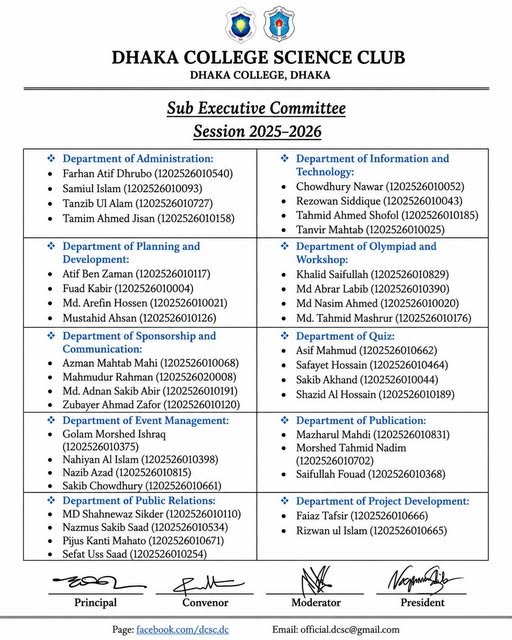 New Sub-Executive Committee Welcome